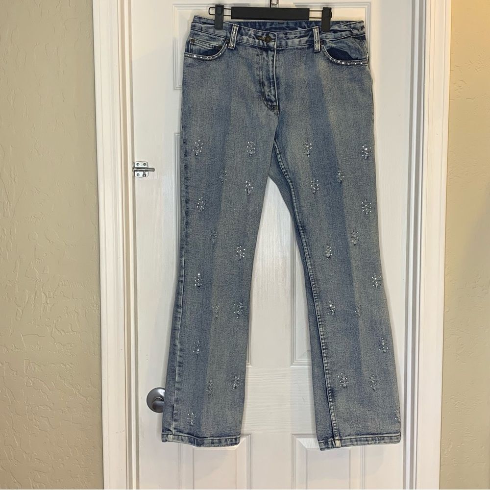 Jeanology Collection Embellished Beaded JeansāSize 14